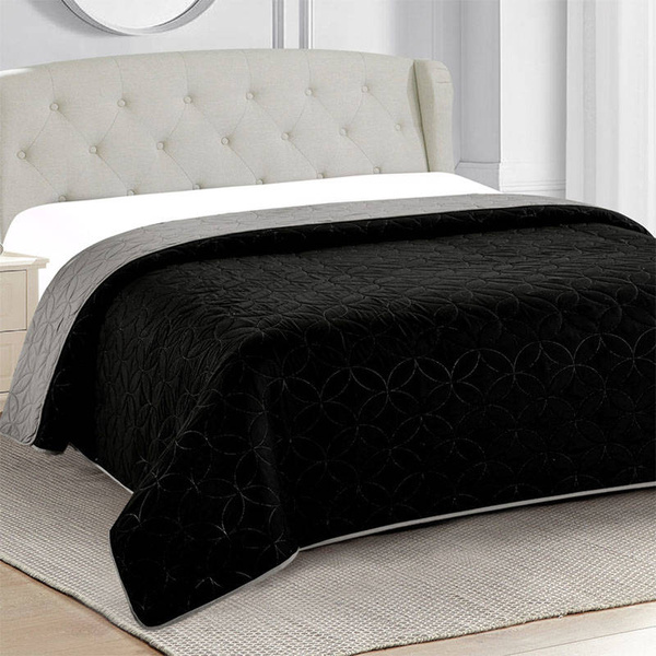 Obojstranné Prehozy na Posteľ Vigo II Čierny Graphit 006- Bez Vankúšov 170x210