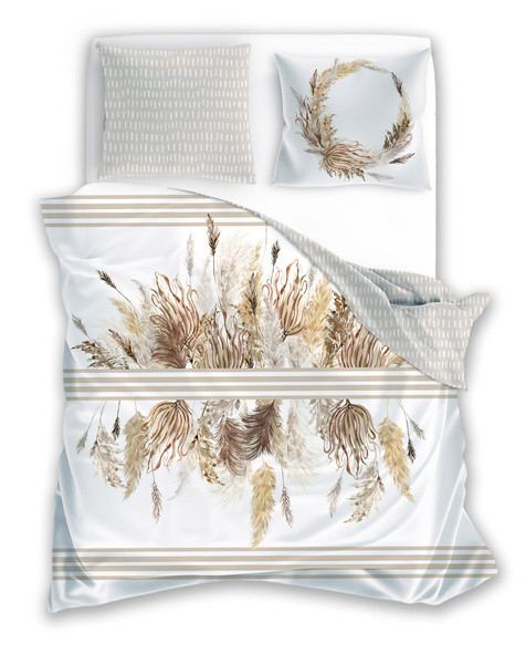 Posteľná súprava z bavlneného saténu 220x200+ 2x70x80 Boho 003