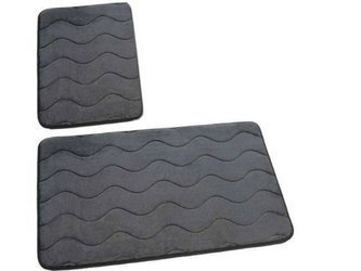 Kúpeľňové Koberčeky Sumba Tmavo Šedá 23 - Dva kusy