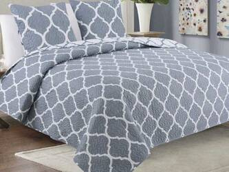 Obojstranné Prehozy na Posteľ TAVIRA J-0727-1 Meridian Gray 220x240+2x40x40