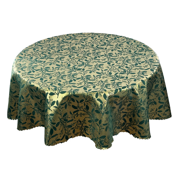 Obojstranné Obrusy s Nešpinivou Úpravou zelená Sneh 1 Okrúhly