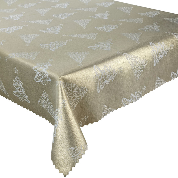 Obojstranné Obrusy s Nešpinivou Vianočný Strom Z-3401 Zlatý