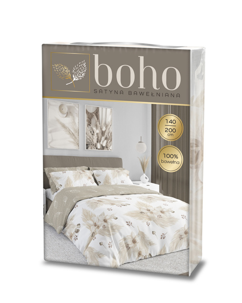 Posteľná súprava z bavlneného saténu 160x200+ 2x70x80 Boho 005