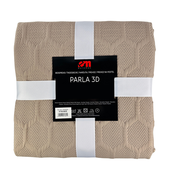 Obojstranné Prehozy Parla 3D Béžová 220x240+2x40x40