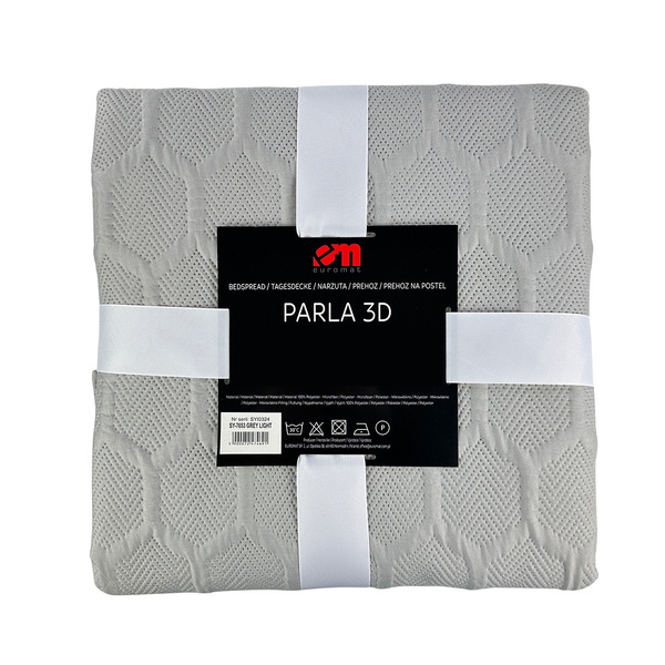 Obojstranné Prehozy Parla 3D Svetlo šedá Bez Vankúšov 180x220