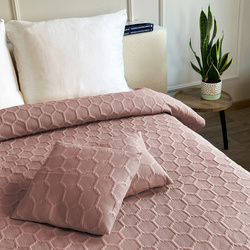 Obojstranné Prehozy Parla 3D Púdrovo Ružová 180x220+2x40x40