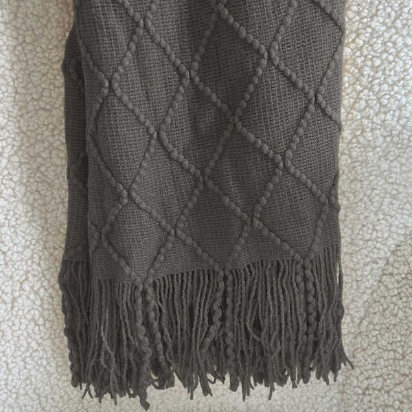 Deka Žakárová So Strapcami Neria Grafitový Tmavosivý 130x170 cm