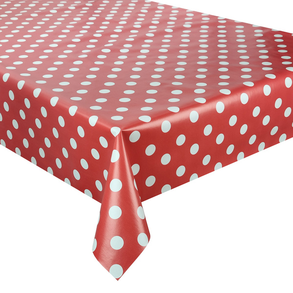 PVC Obrusy s Textilným Podkladom červené bodky Florista 01150-01 a Rozmery