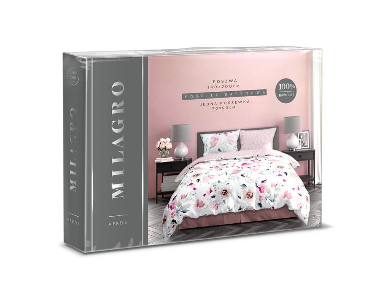 Posteľná súprava z bavlneného saténu 140x200+70x90 Milagro Verde 003