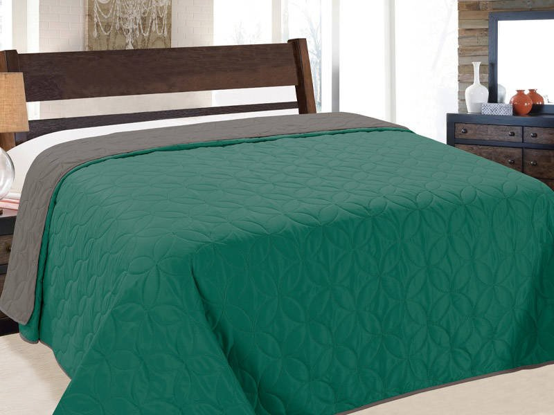 Obojstranné Prehozy na Posteľ Vigo II Emerald Grafit 006- Bez Vankúšov 220x240