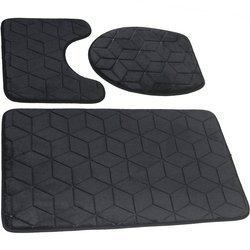 Kúpeľňové Koberčeky Sumba Čierny 31 - Trojdielny