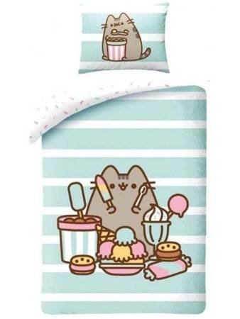 Obliečky Bavlnená posteľná súprava Pusheen Cat so zmrzlinou a dezerty