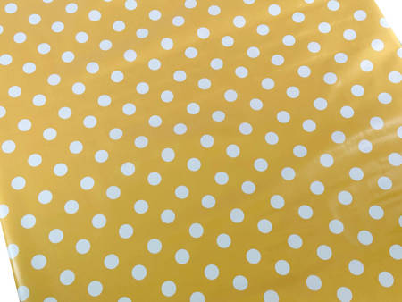 PVC Obrusy s Textilným Podkladom žlté bodky Florista 01150-10 a Rozmery